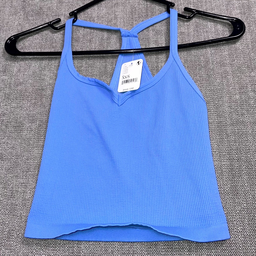 FP Movement Free People Happiness Runs Sweetheart Crop Top Womens XS/S Blue
